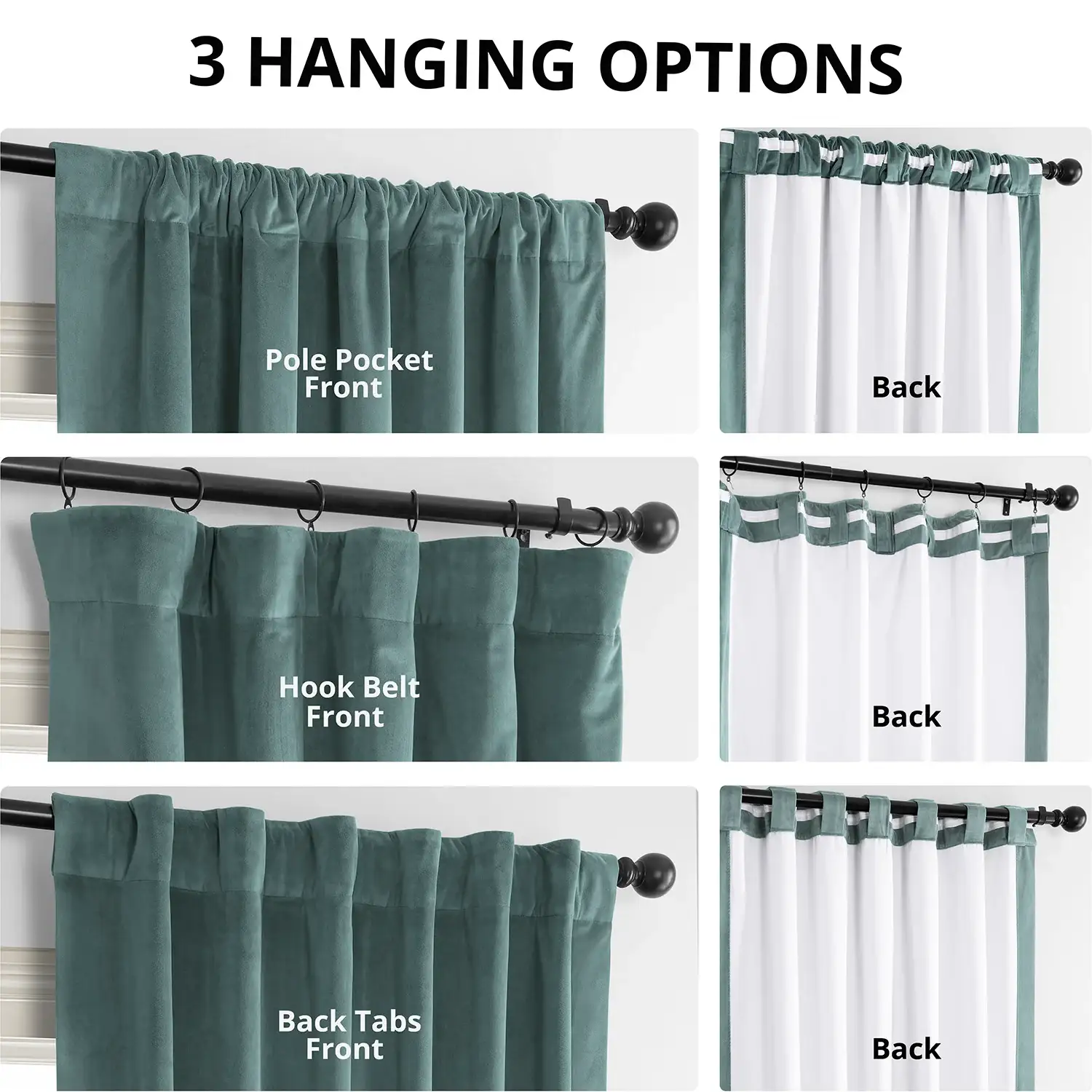 Skylark Blue Signature Velvet Blackout Curtain - Image 2