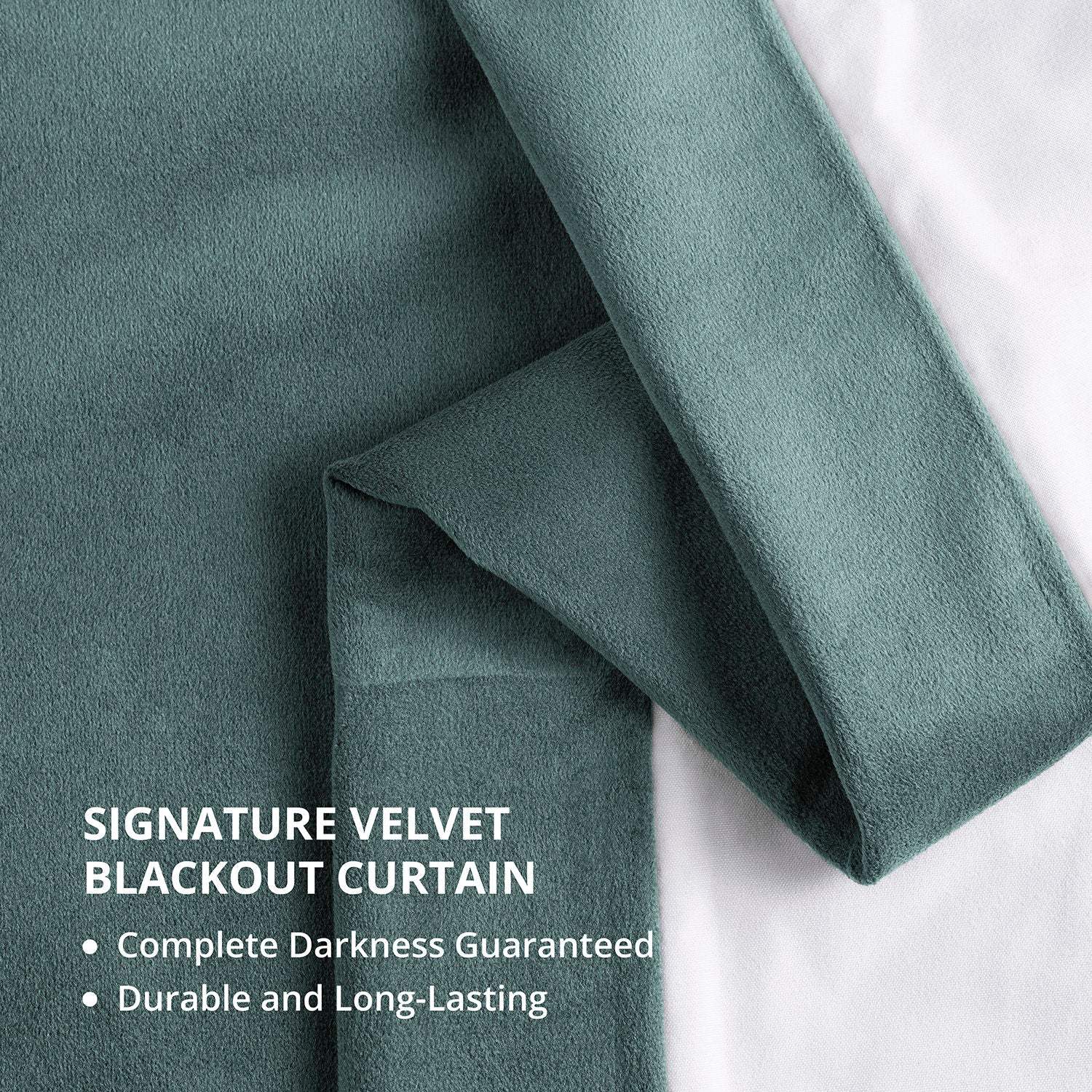 Skylark Blue Signature Velvet Blackout Curtain - Image 5