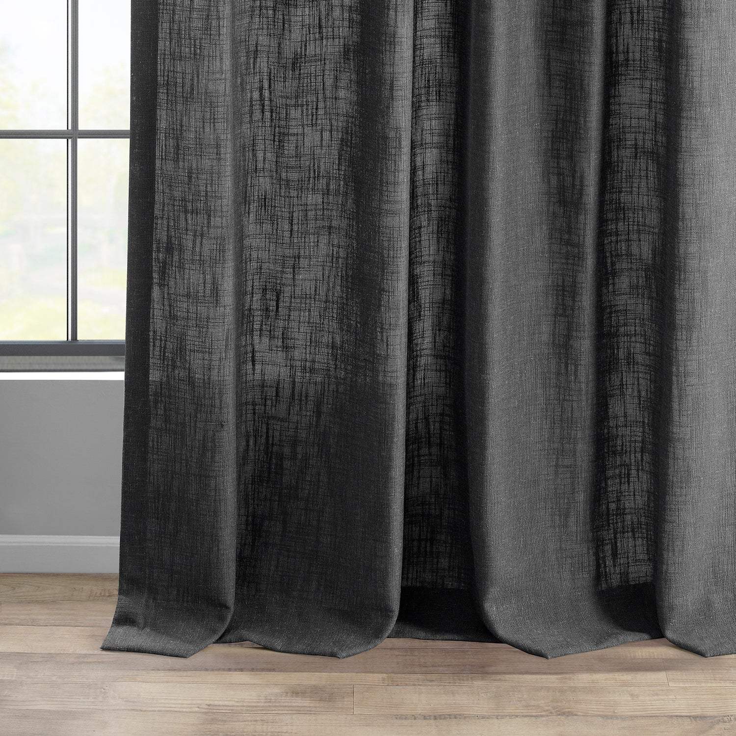 Slate Grey Heavy Faux Linen Custom Curtain - Image 3