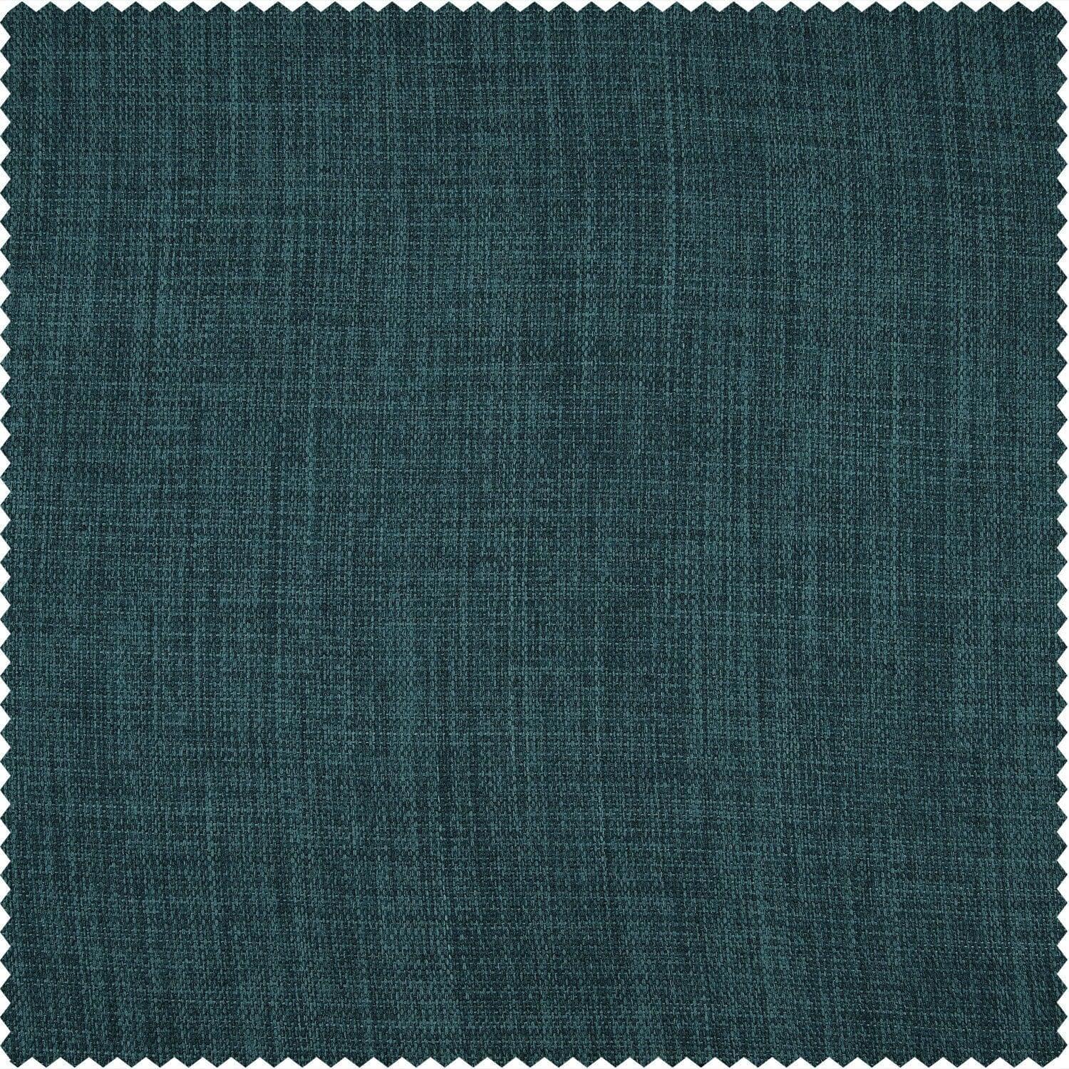 Slate Teal Green Textured Faux Linen Custom Curtain - Image 2