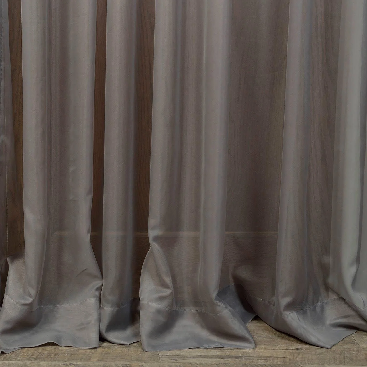Solid Grey Extra Wide Sheer Curtain - Image 3