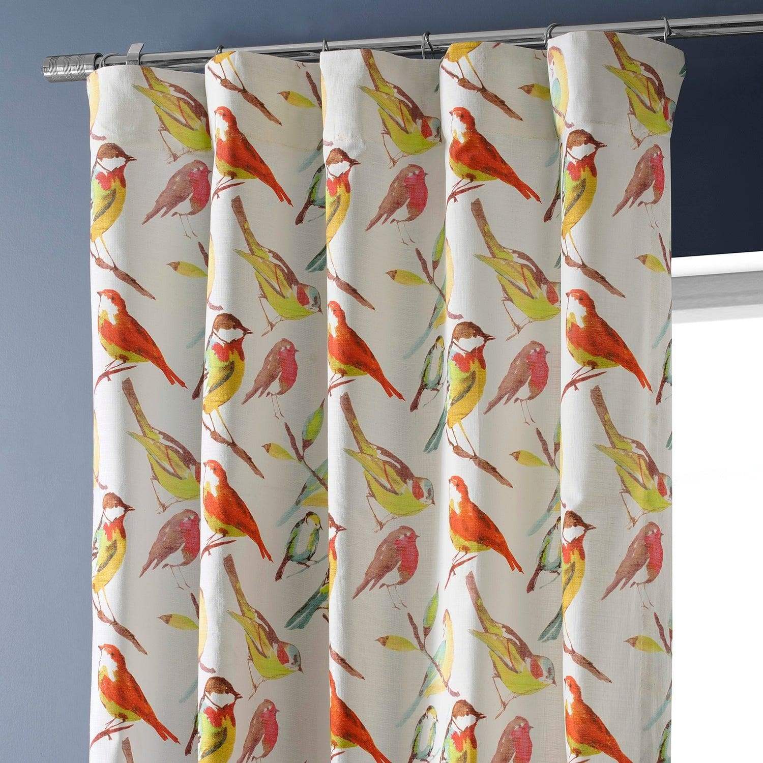 Songbird Multicolor Emblem Textured Printed Cotton Curtain - Image 2