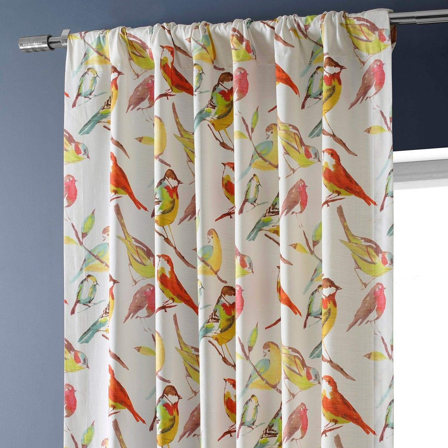 Songbird Multicolor Emblem Textured Printed Cotton Curtain - Image 4
