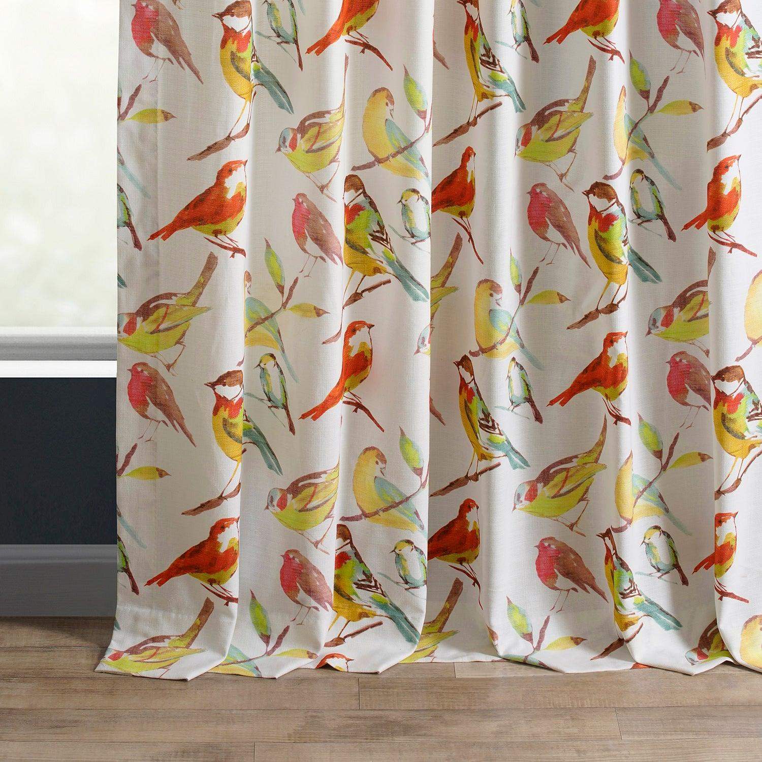 Songbird Multicolor Emblem Textured Printed Cotton Curtain - Image 5