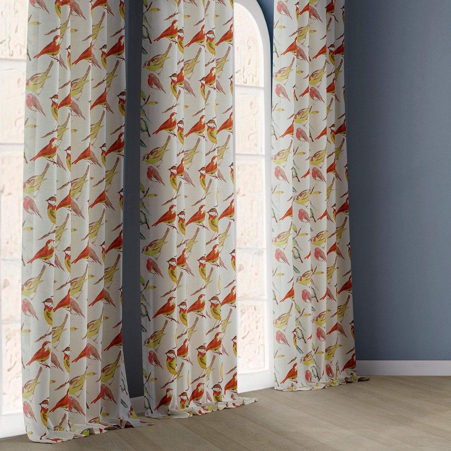 Songbird Multicolor Emblem Textured Printed Cotton Curtain - Image 6