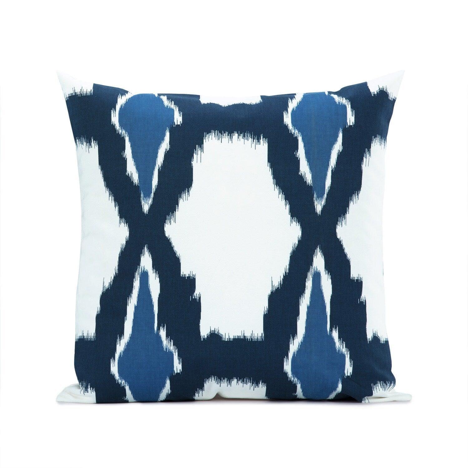 Sorong Royal Blue Geometric Printed Cotton Cushion Covers - Pair - Image 2