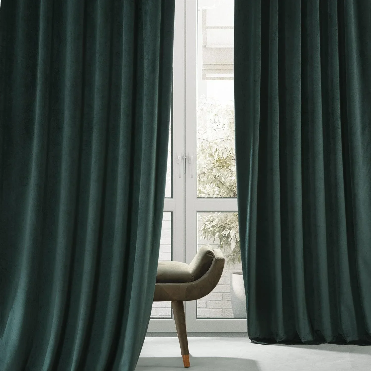 Spirit Green Signature Plush Velvet Hotel Blackout Curtain - Image 6