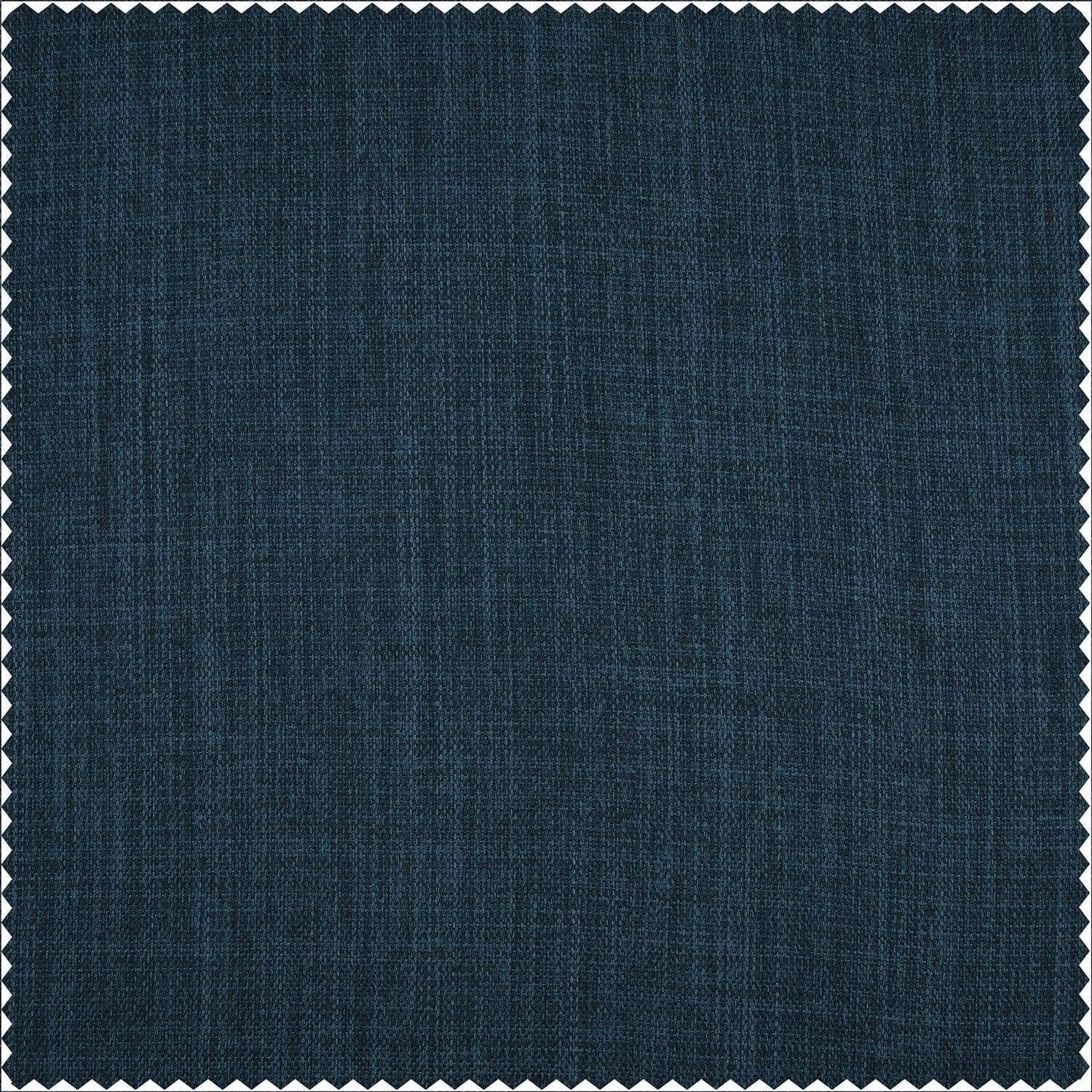 Story Blue Textured Faux Linen Custom Curtain - Image 2