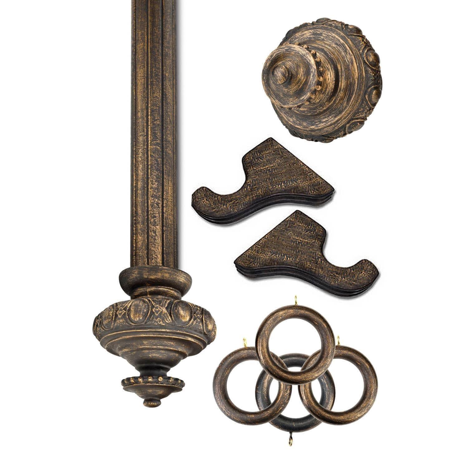 Sussex Antique Bronze Wooden Rod Set