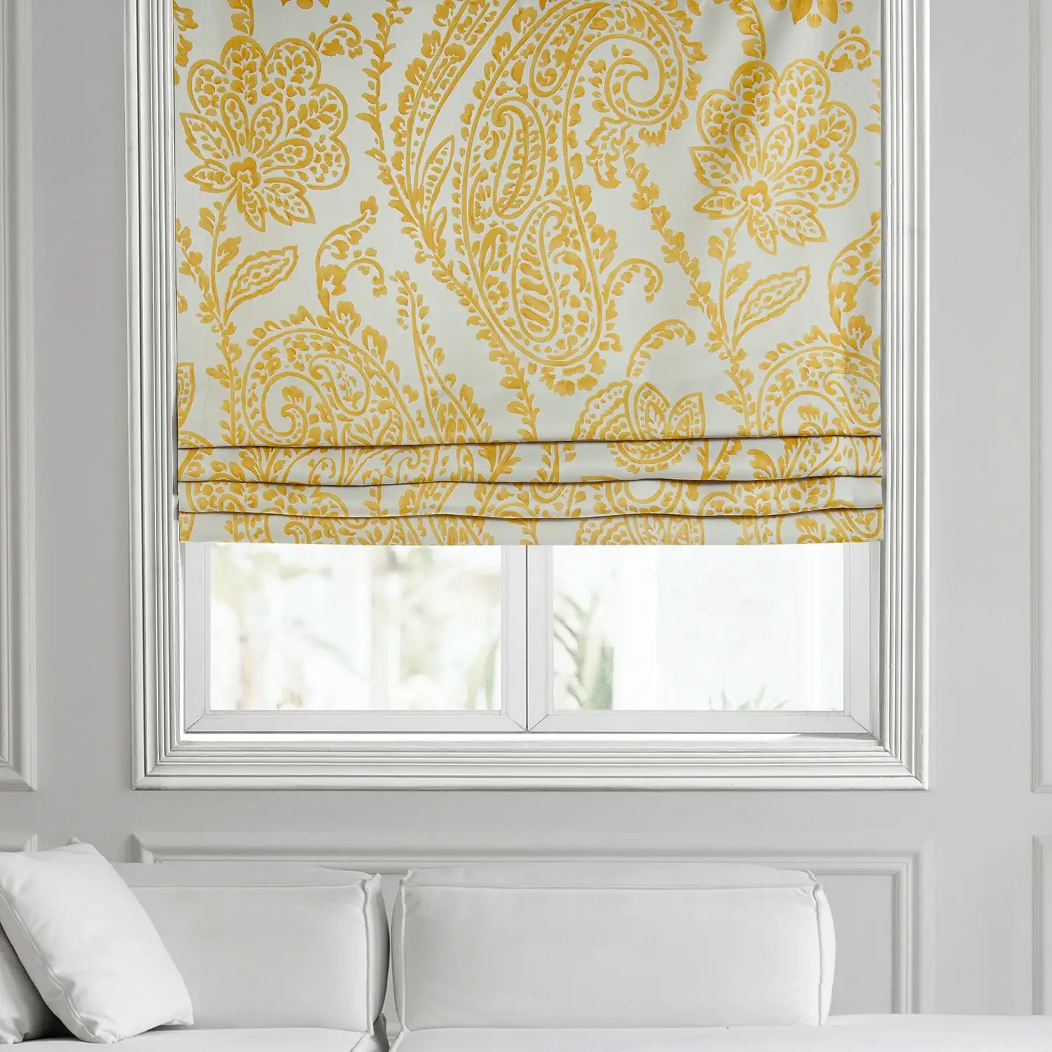 Tea Time Yellow Roman Shade