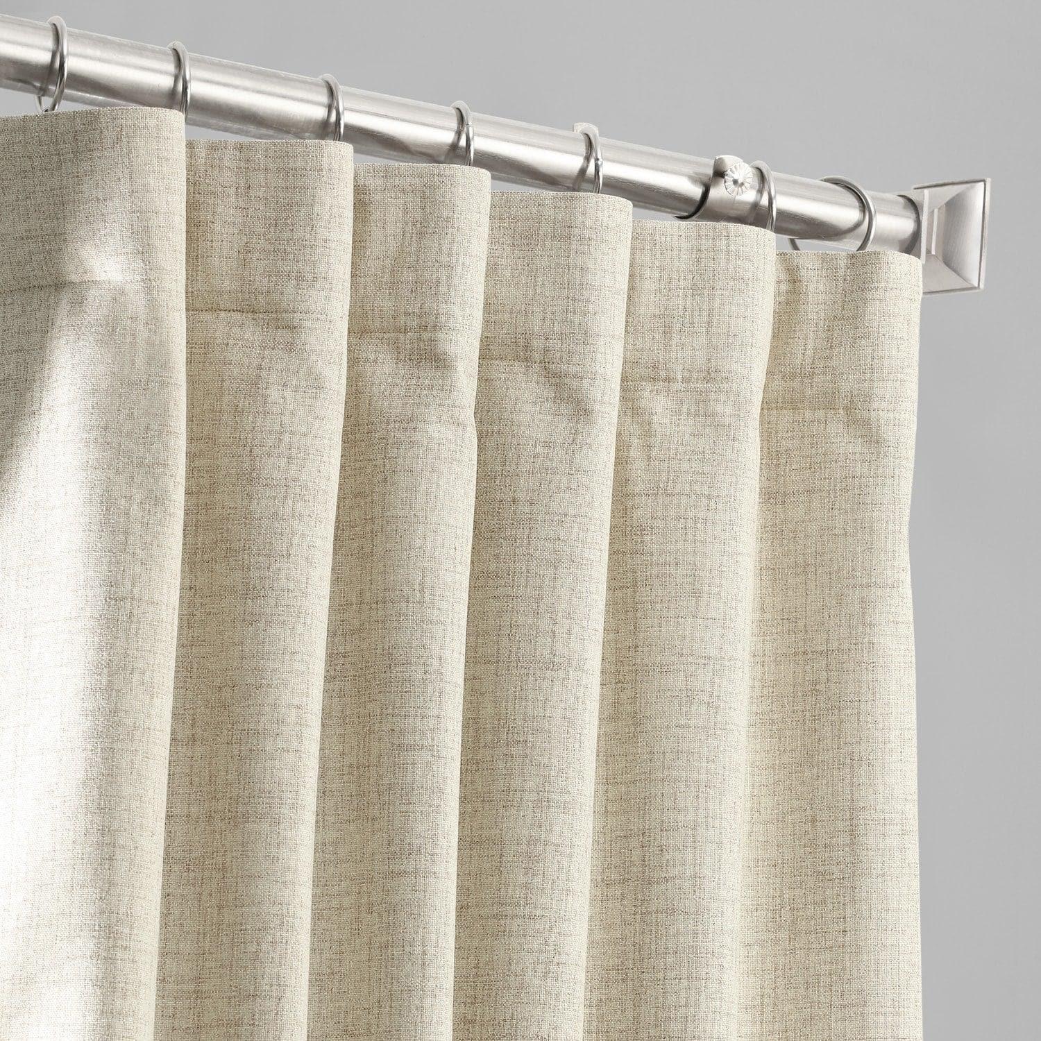 Toasted Tan Thermal Cross Linen Weave Blackout Curtain - Image 2