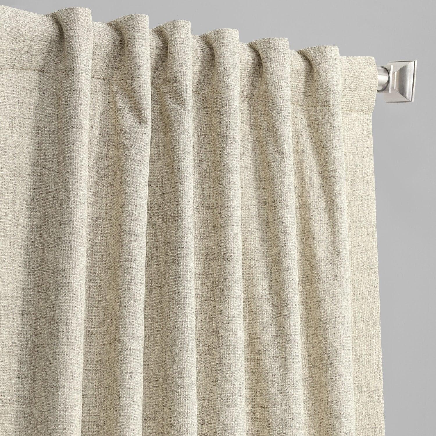 Toasted Tan Thermal Cross Linen Weave Blackout Curtain - Image 3