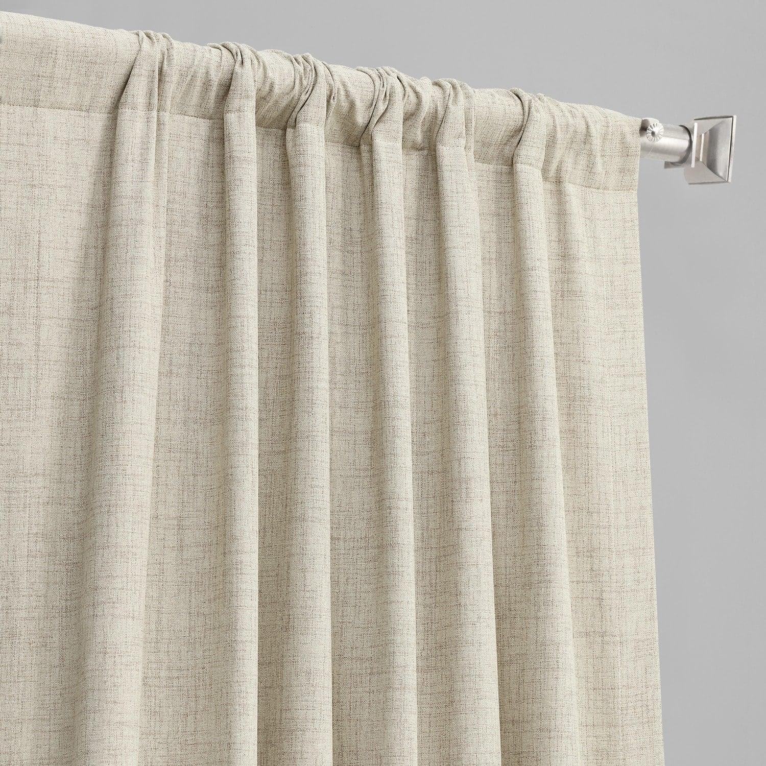 Toasted Tan Thermal Cross Linen Weave Blackout Curtain - Image 4