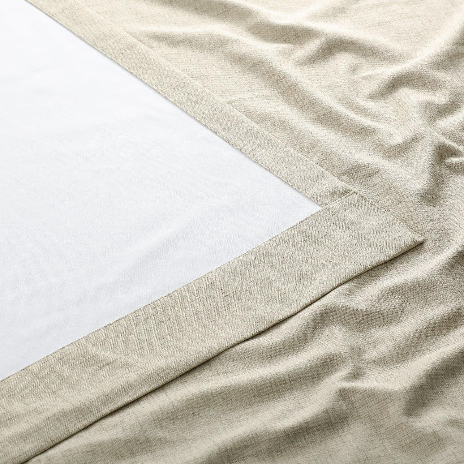 Toasted Tan Thermal Cross Linen Weave Blackout Curtain - Image 5