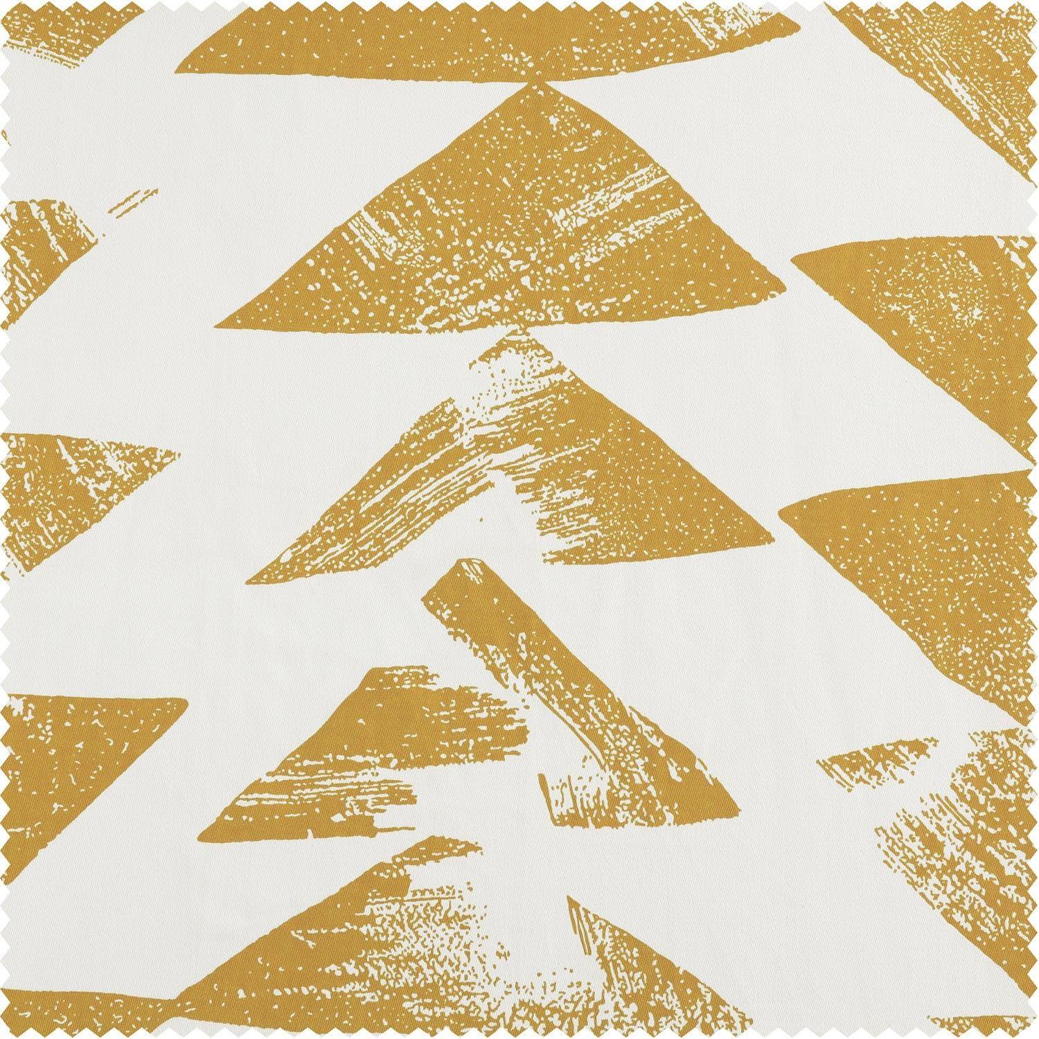 Triad Gold Geometric Printed Cotton Custom Curtain - Image 2