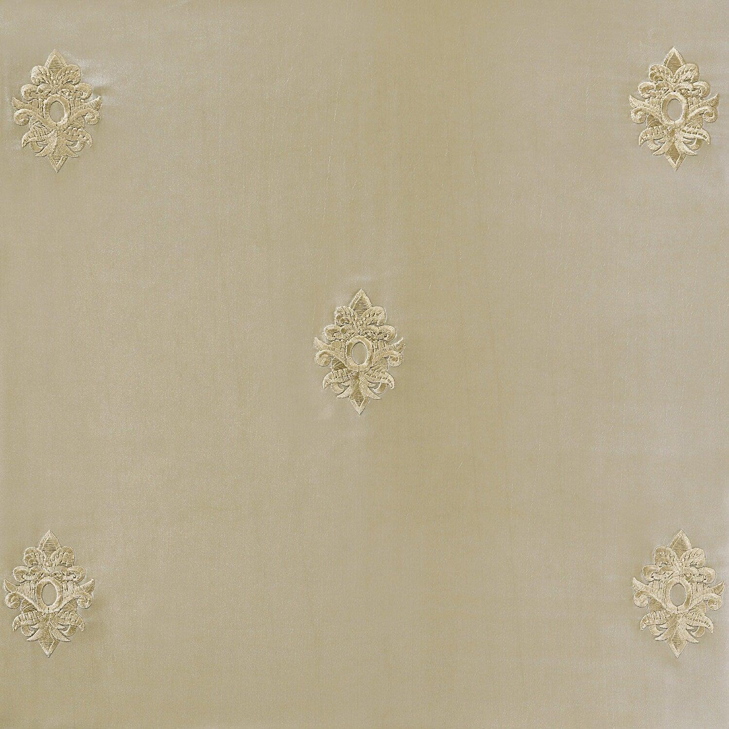 Trophy Cool Beige & Gold Designer Embroidered Fabric