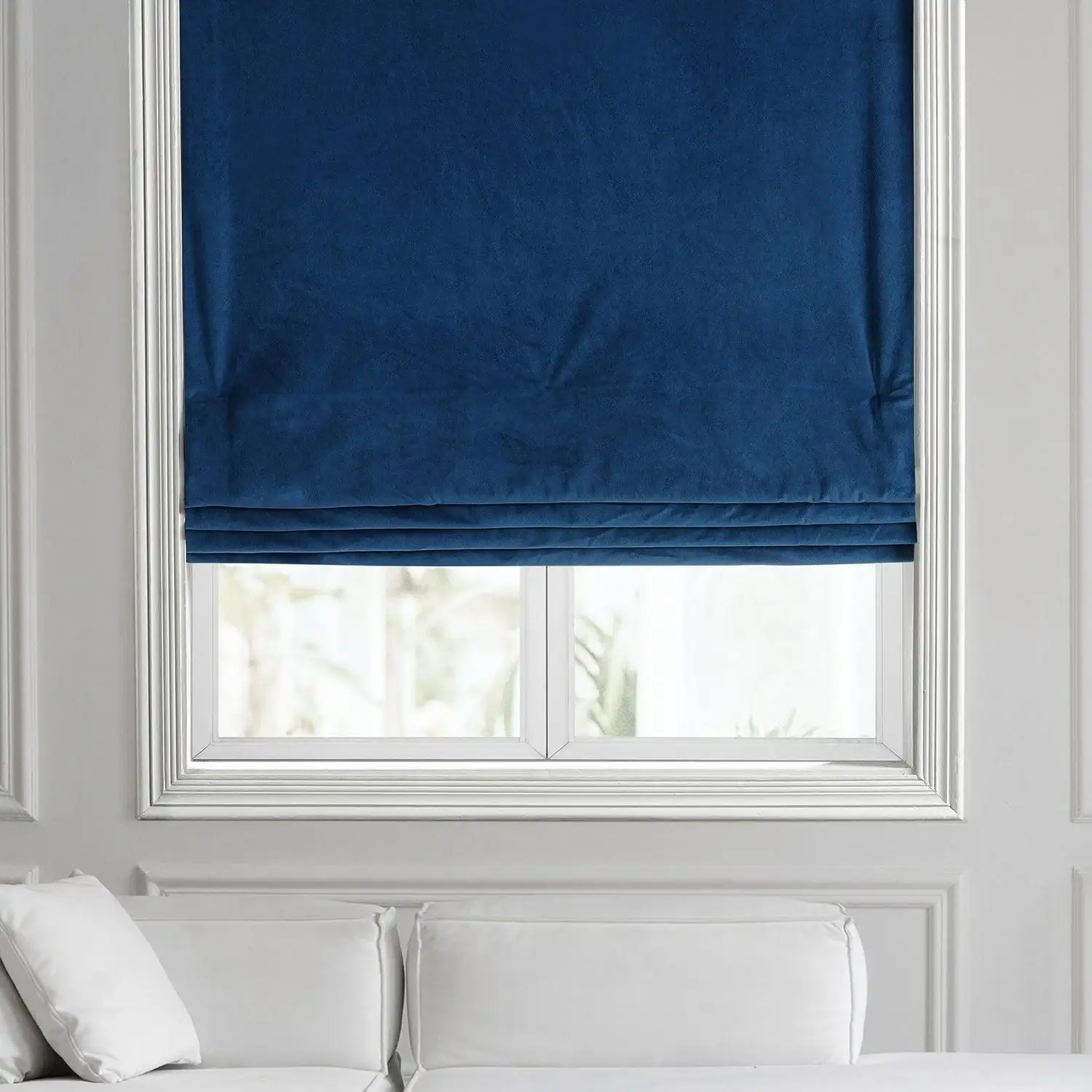 Union Blue Signature Velvet Roman Shade