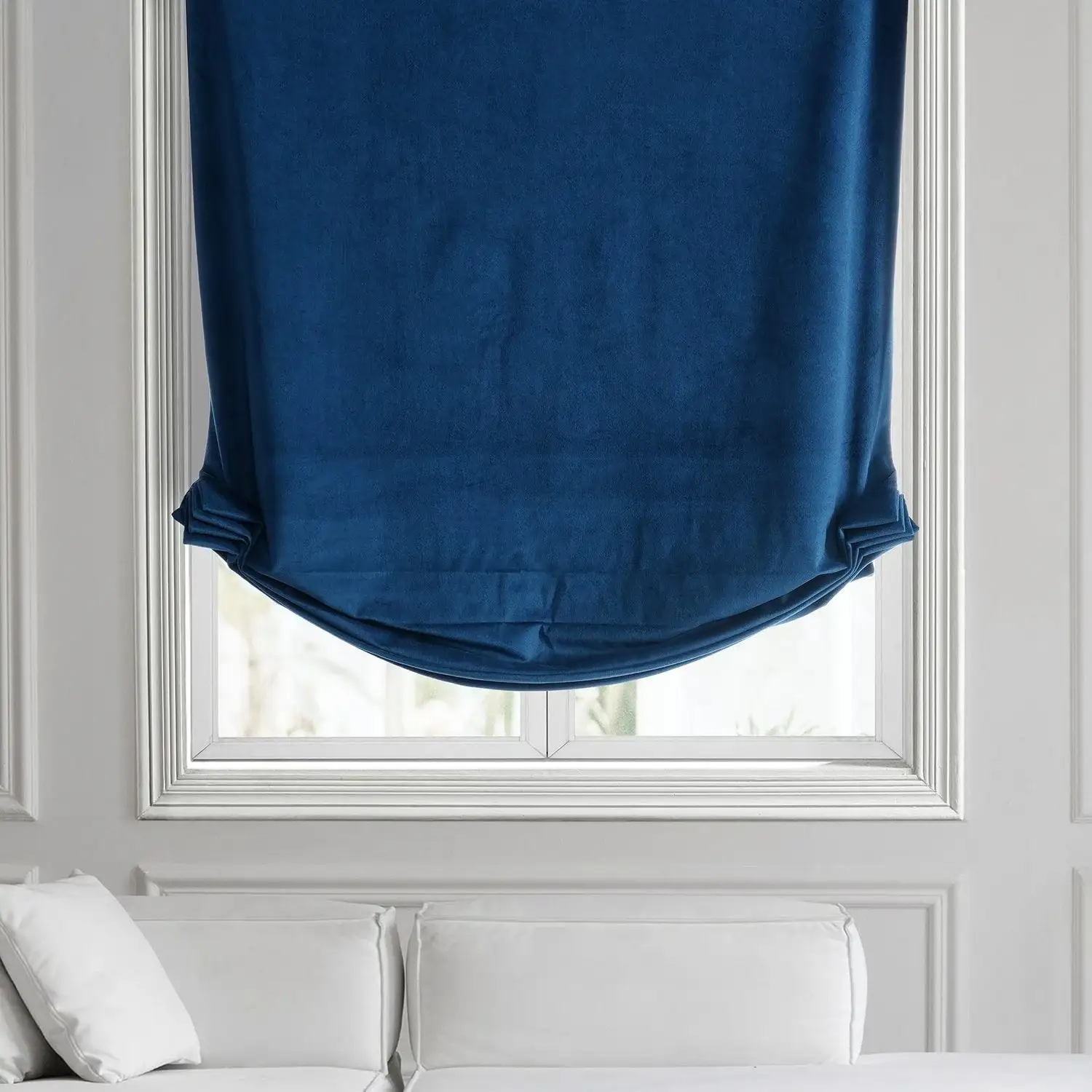 Union Blue Signature Velvet Roman Shade - Image 2