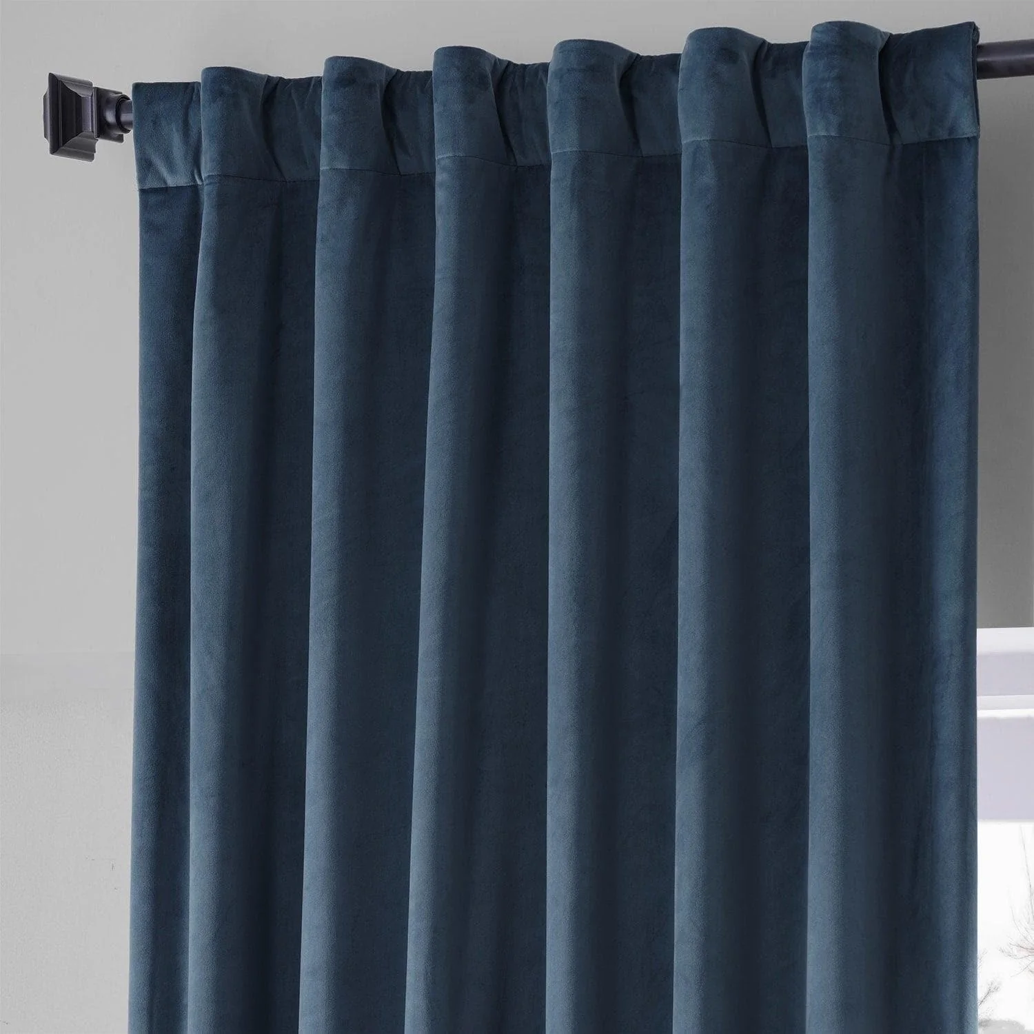 Varsity Blue Signature Plush Velvet Hotel Blackout Curtain - Image 3