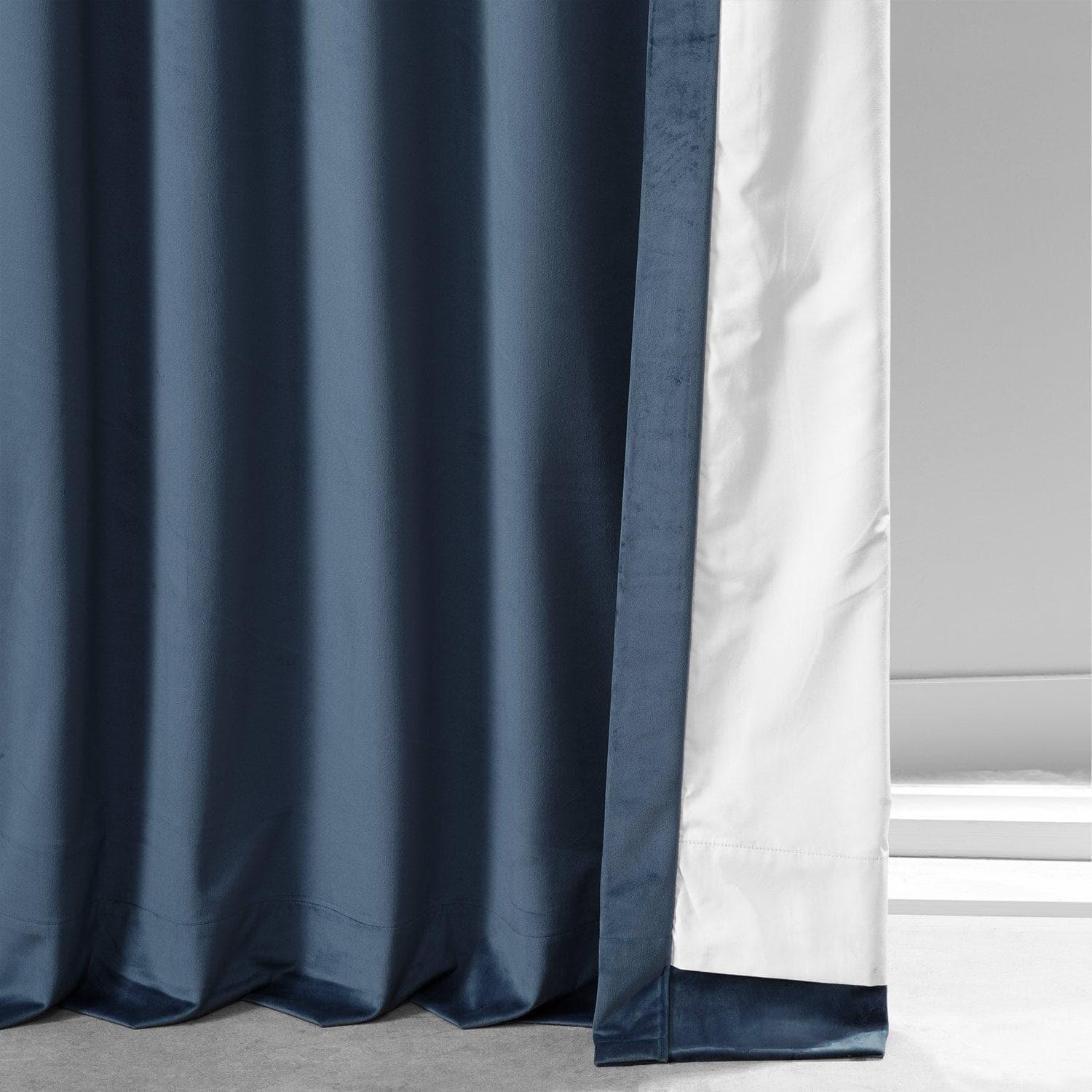 Varsity Blue Signature Plush Velvet Hotel Blackout Curtain - Image 5