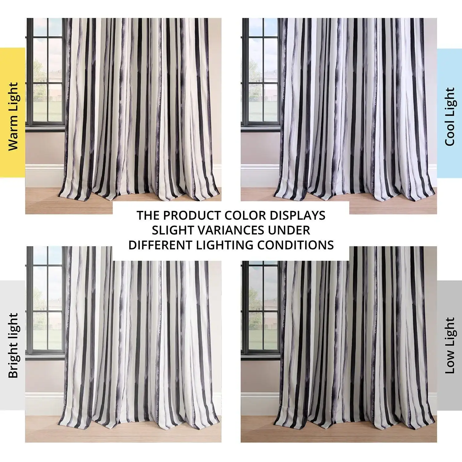 Waves Vertical Charcoal Striped Barcelona Velvet Room Darkening Curtain - Image 7