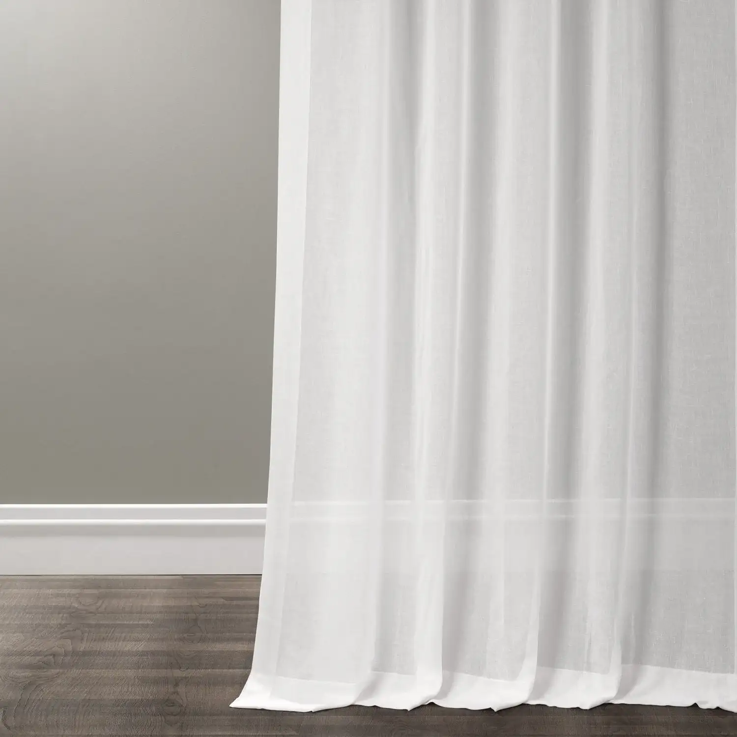 White Orchid Textured Faux Linen Sheer Custom Curtain - Image 3