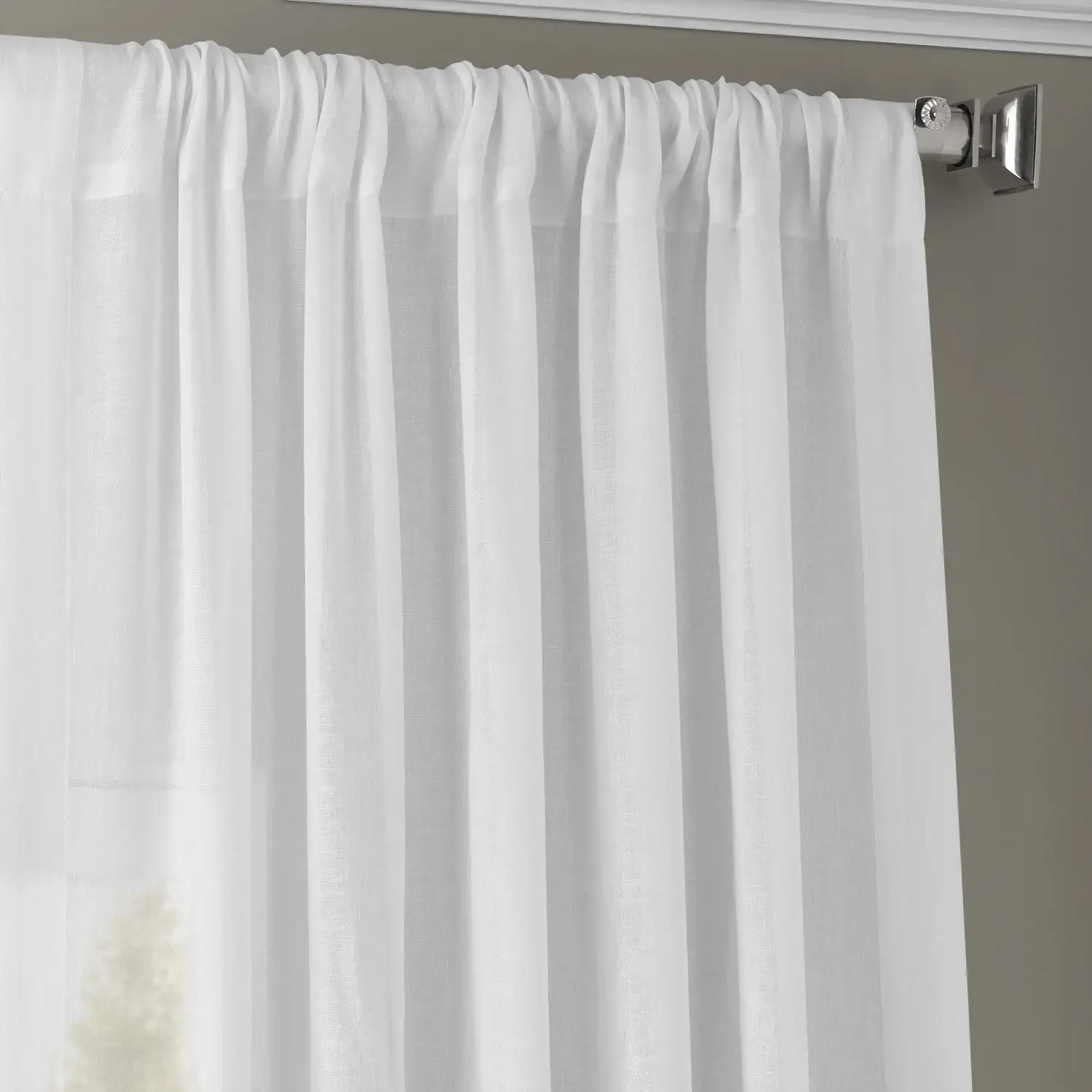 White Orchid Textured Faux Linen Sheer Custom Curtain - Image 4