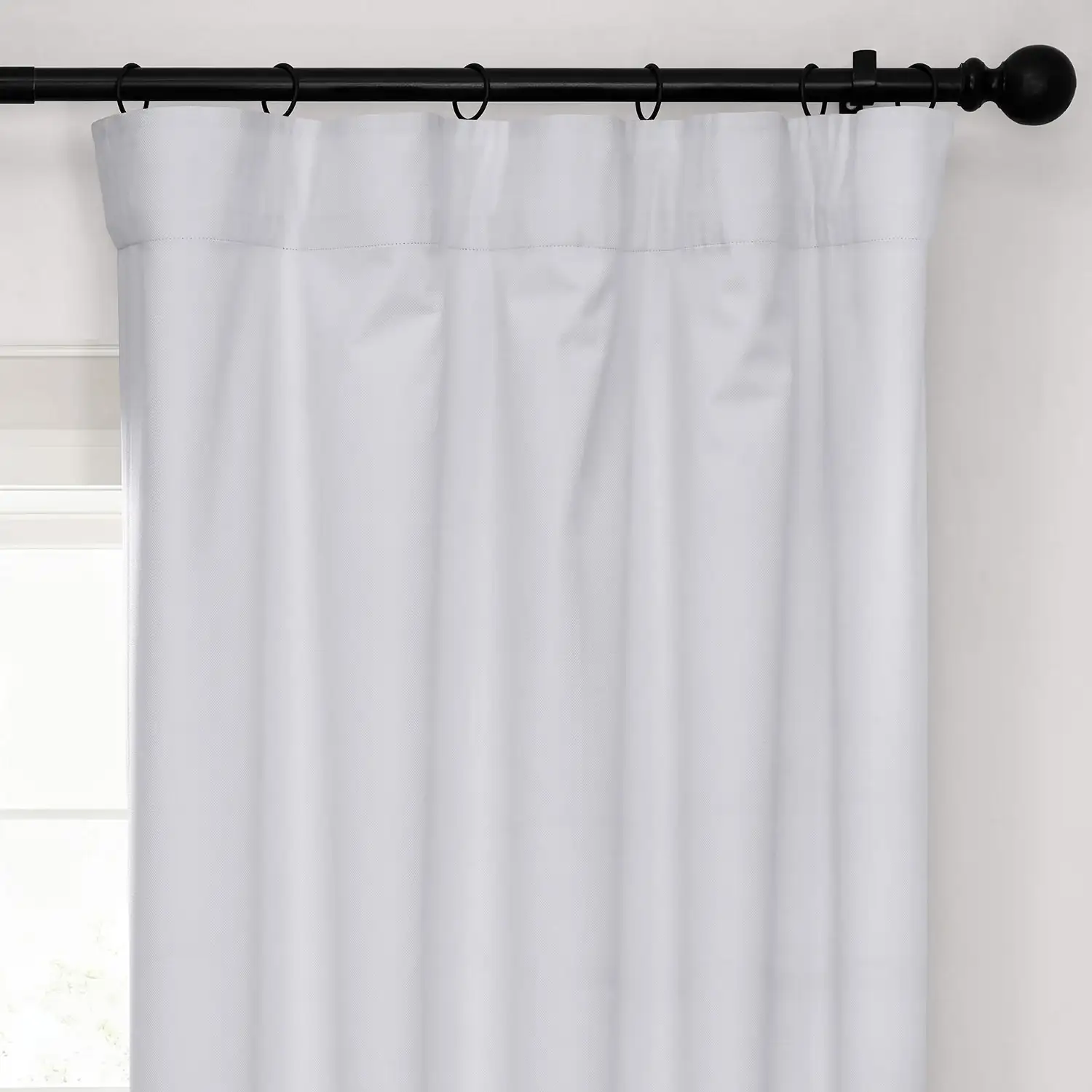 White Performance Linen Hotel Blackout Curtain - Image 2