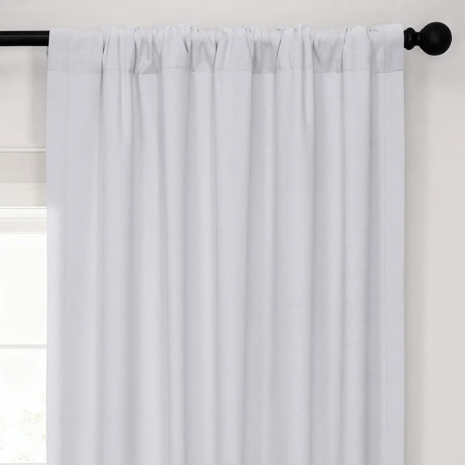 White Performance Linen Hotel Blackout Curtain - Image 4