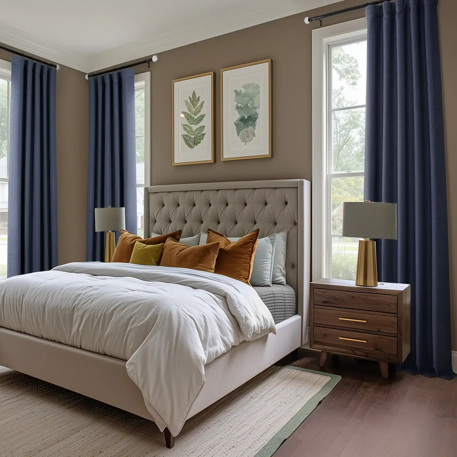 Wild Blue Bellino Textured Faux Linen Custom Curtain