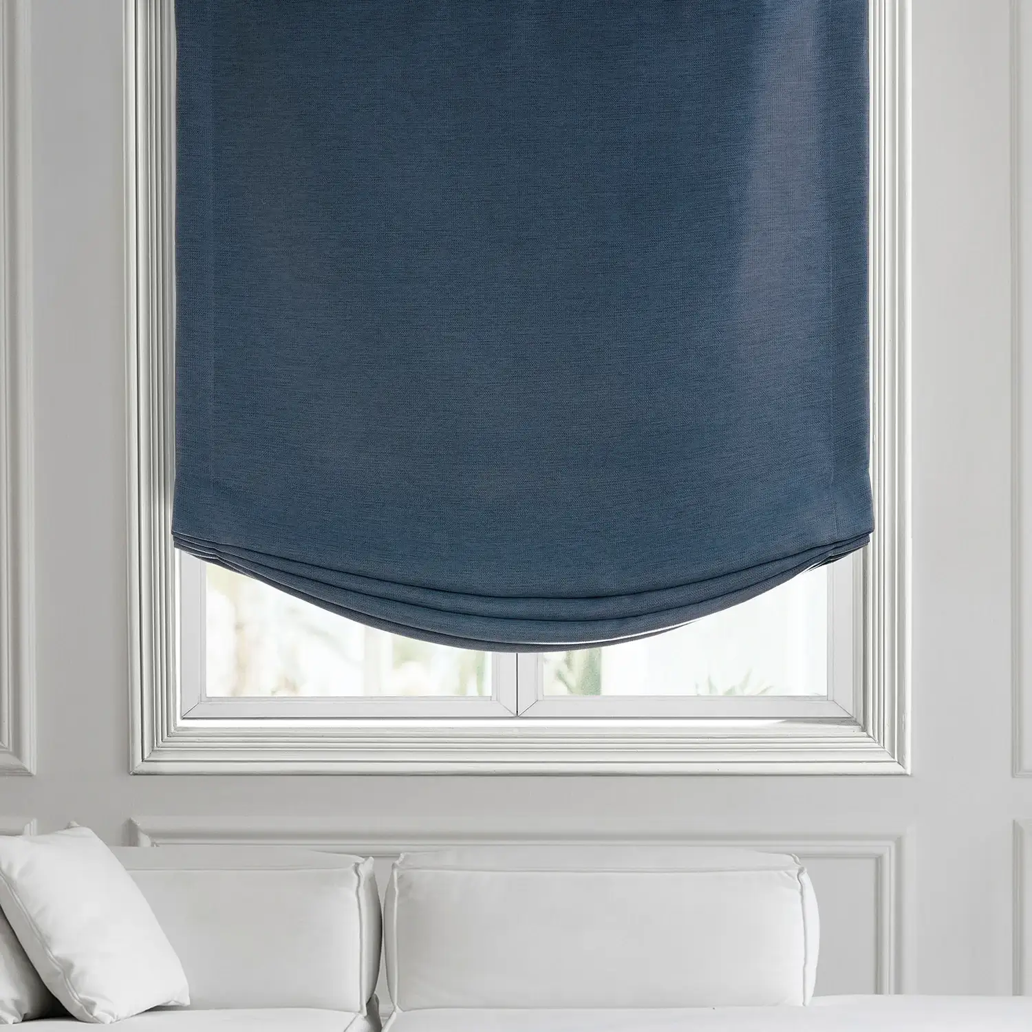 Wild Blue Bellino Textured Faux Linen Roman Shade - Image 2