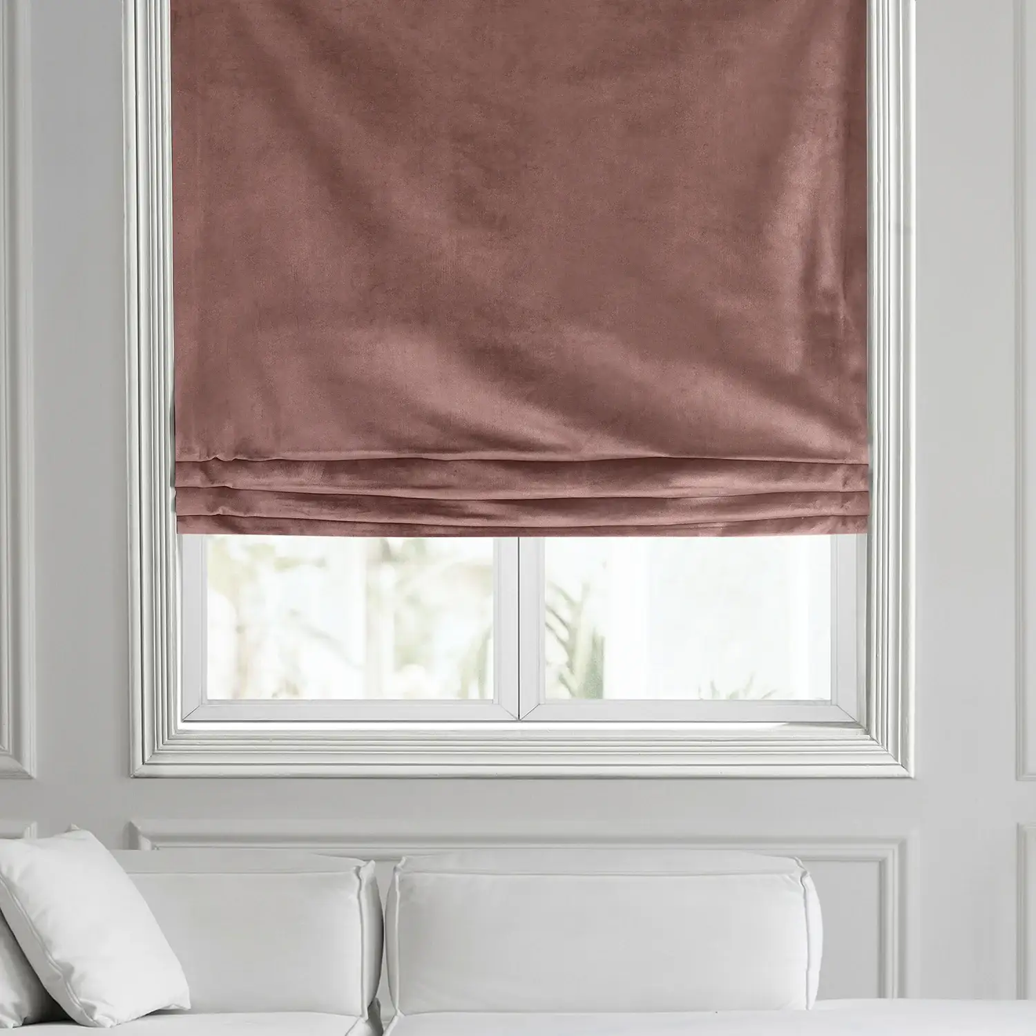 Wild Rose Heritage Plush Velvet Roman Shade