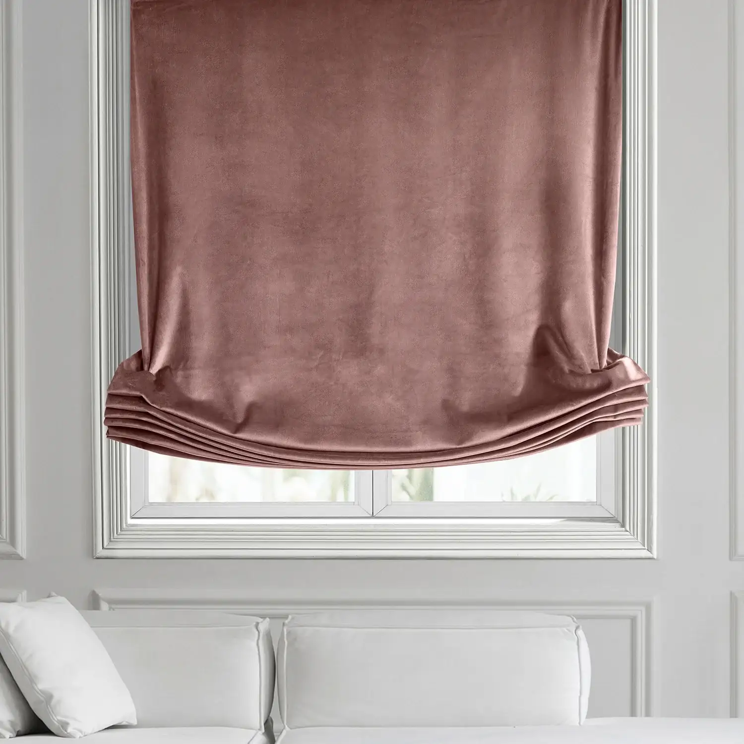 Wild Rose Heritage Plush Velvet Roman Shade - Image 2