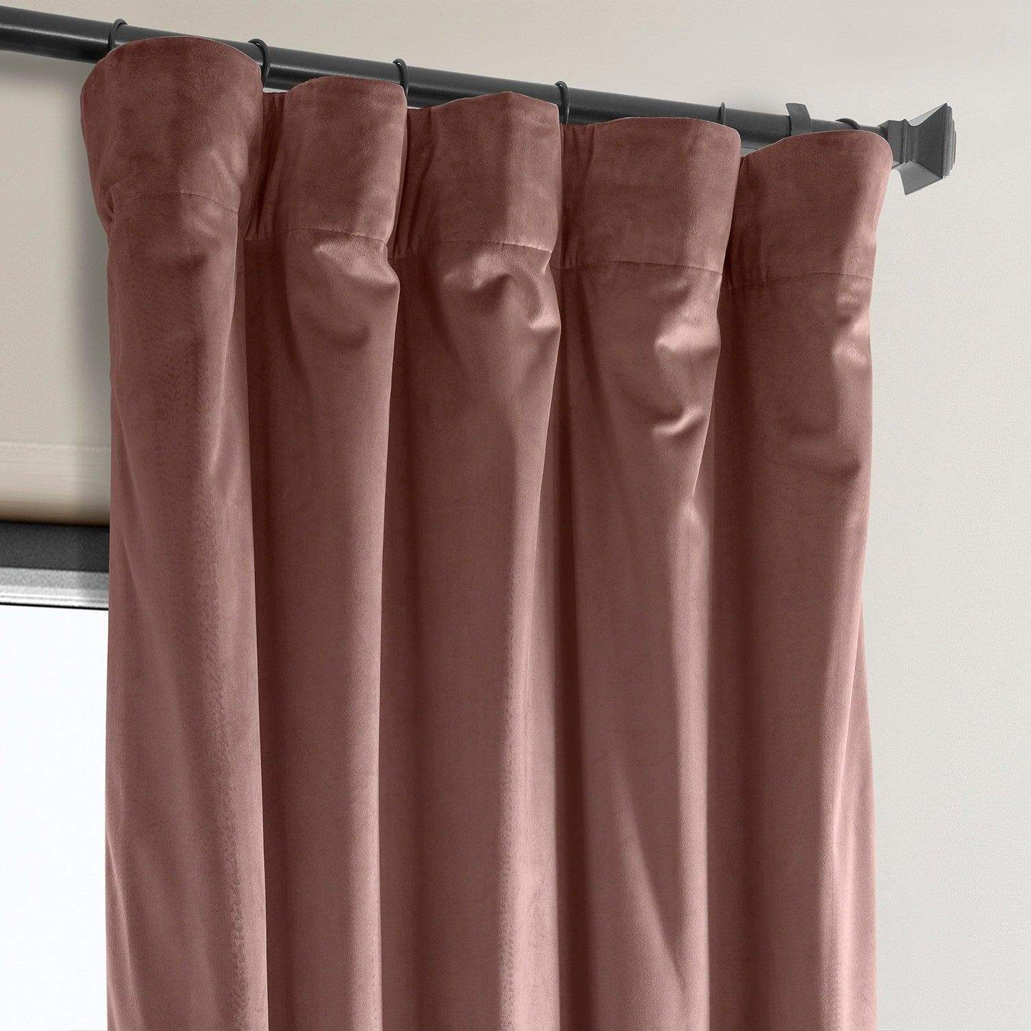 Wild Rose Heritage Plush Velvet Room Darkening Curtain - Image 2