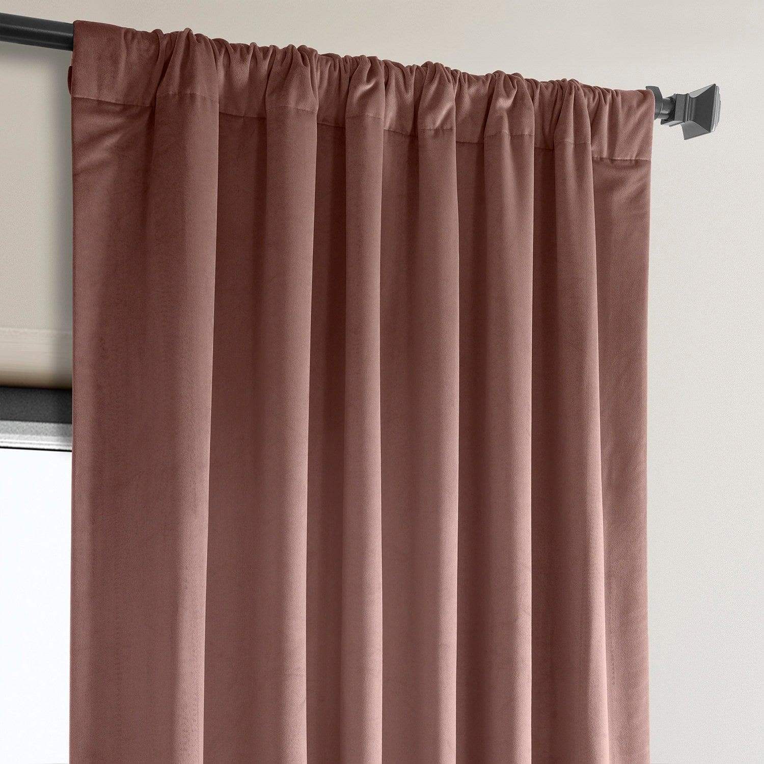 Wild Rose Heritage Plush Velvet Room Darkening Curtain - Image 4