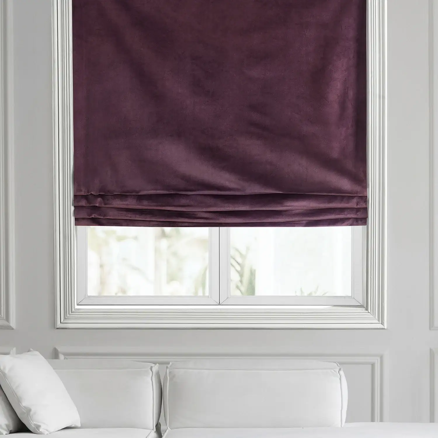 Winter Plum Heritage Plush Velvet Roman Shade