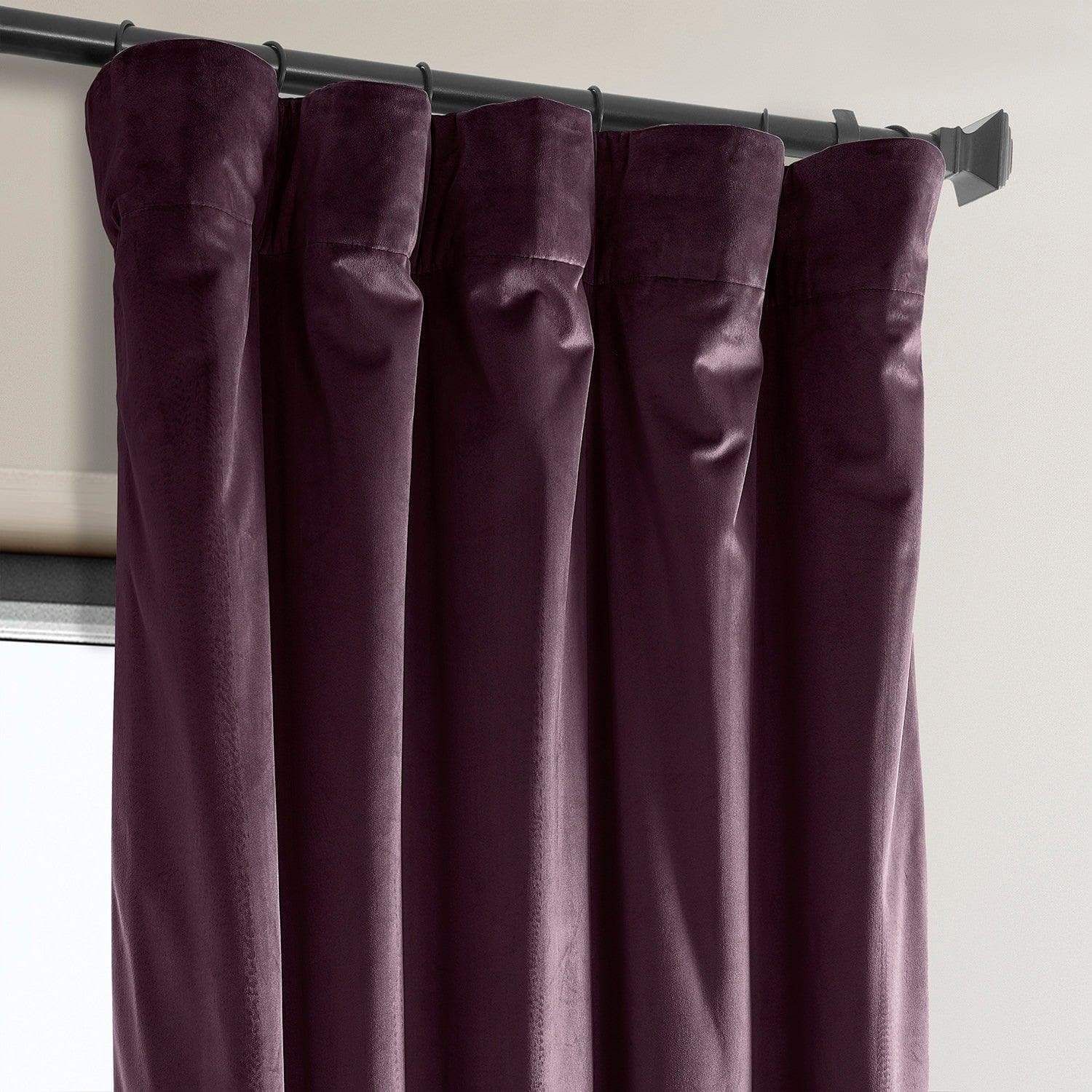Winter Plum Heritage Plush Velvet Room Darkening Curtain - Image 2