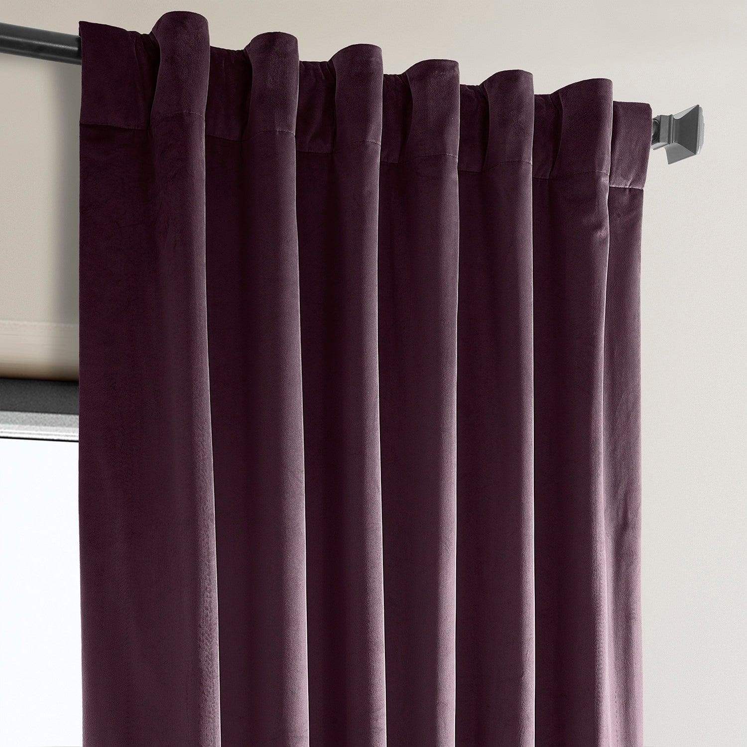 Winter Plum Heritage Plush Velvet Room Darkening Curtain - Image 3