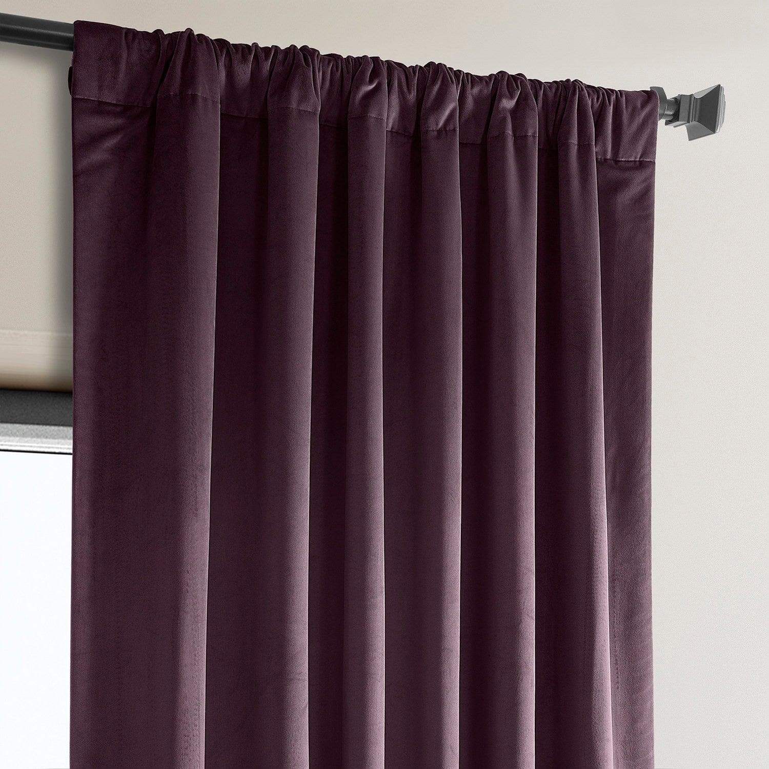 Winter Plum Heritage Plush Velvet Room Darkening Curtain - Image 4
