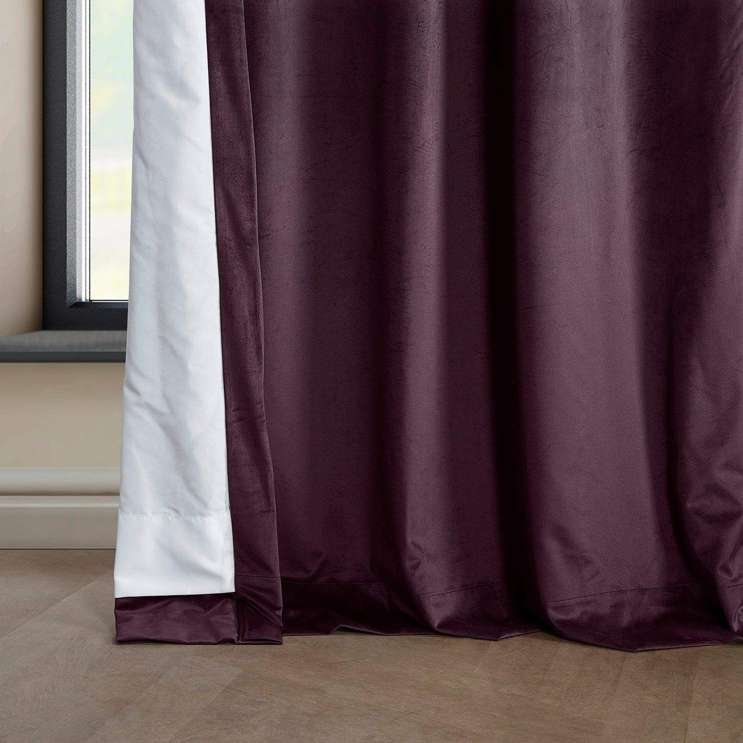Winter Plum Heritage Plush Velvet Room Darkening Curtain - Image 5