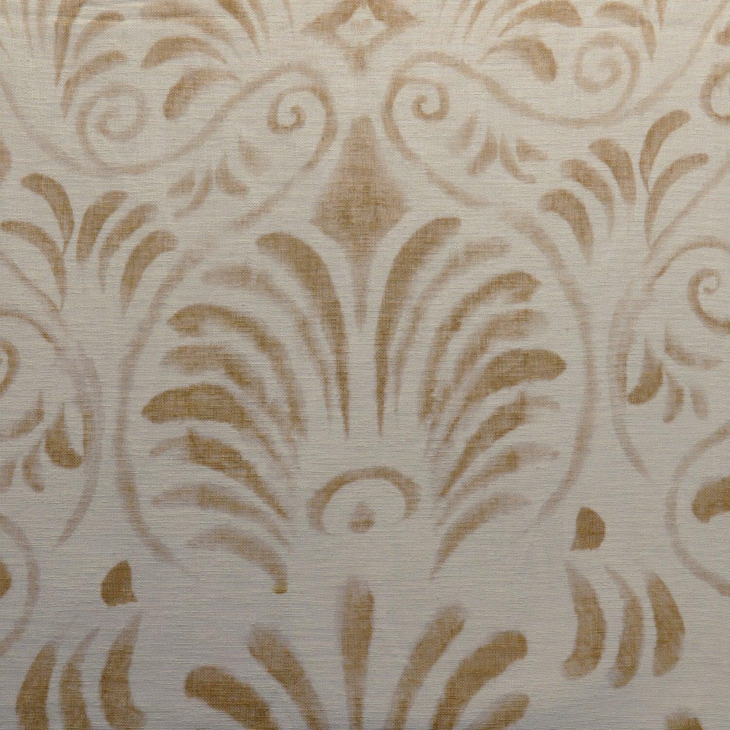 Xenia Tan Printed Faux Linen Sheer Fabric