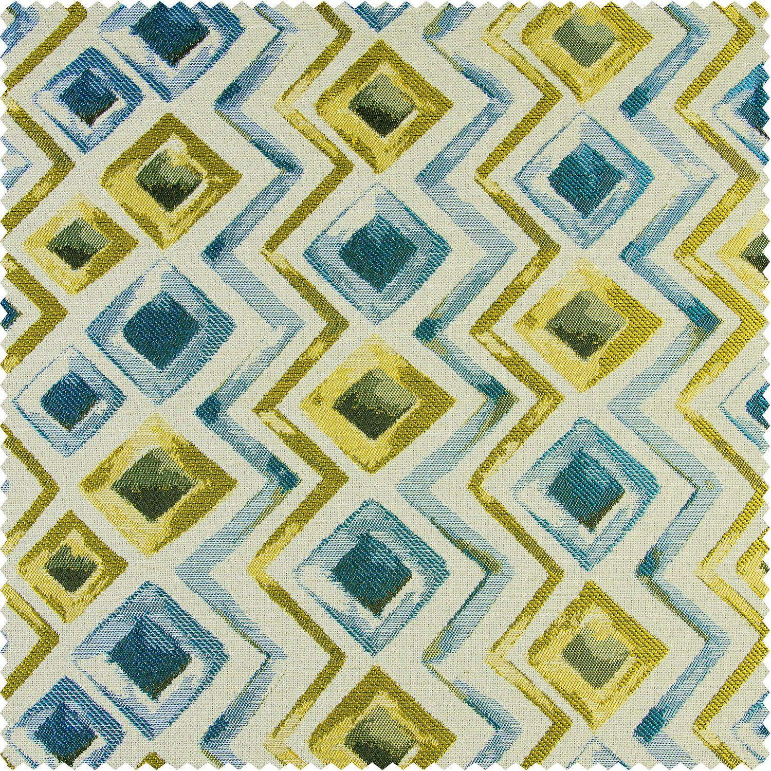Zanni Multi Blue Green Faux Silk Jacquard Fabric
