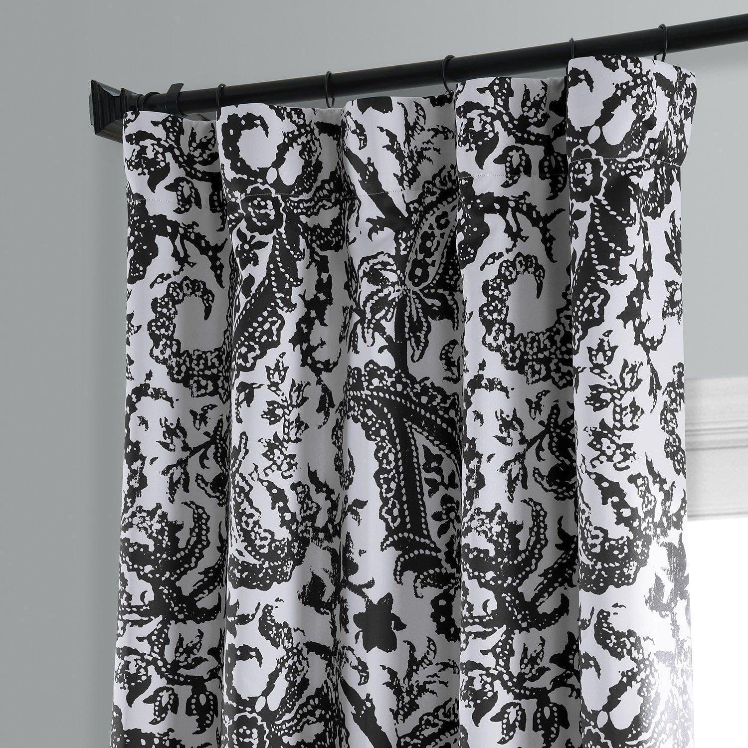 Zora Black Paisley Room Darkening Curtain - Image 2