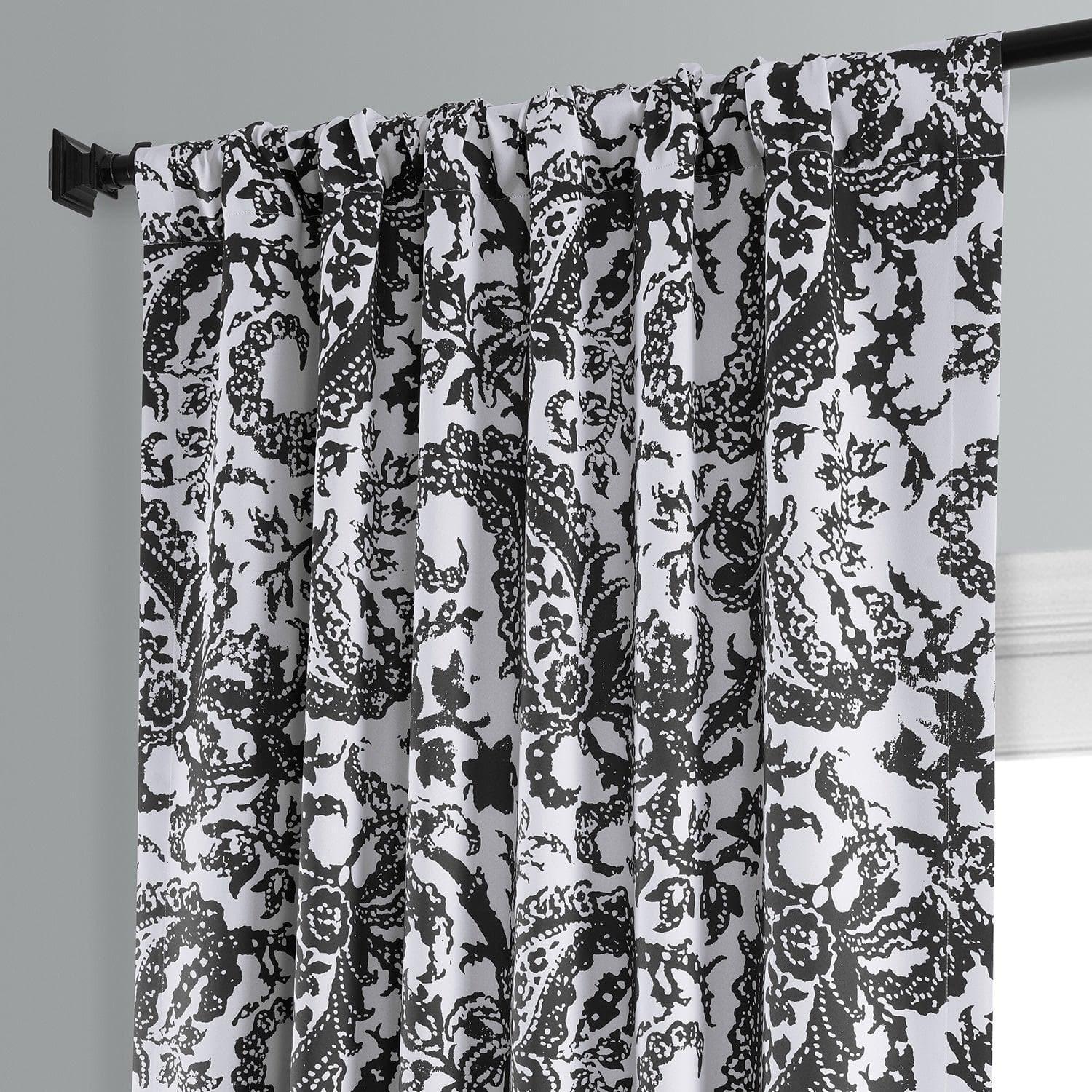 Zora Black Paisley Room Darkening Curtain - Image 4